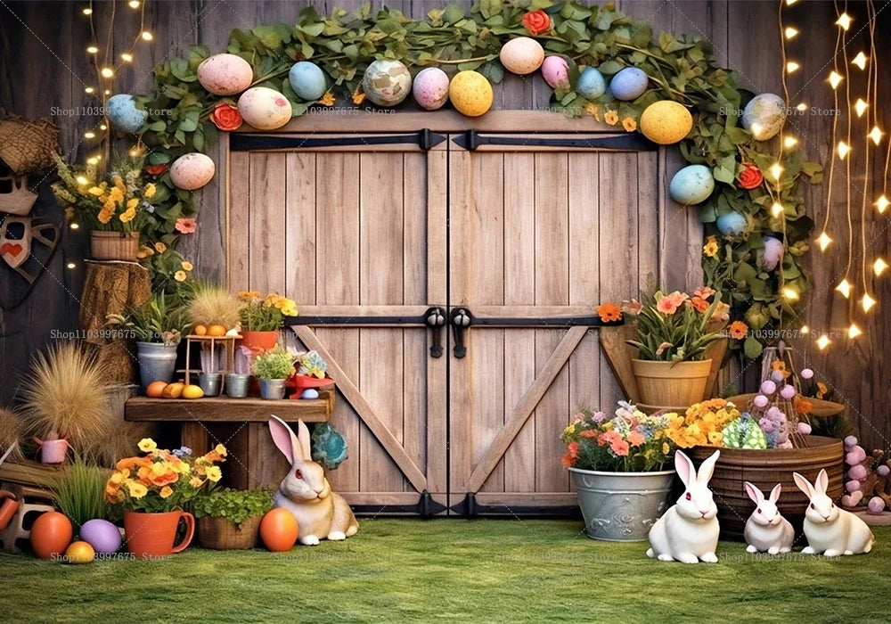 Easter Rabbit Backdrop - Spring Party Decor