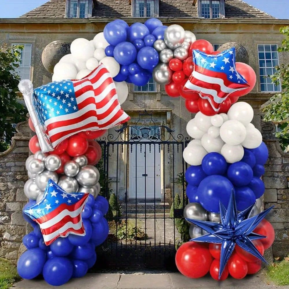 Independence Day Balloons - American Flag Red White Blue