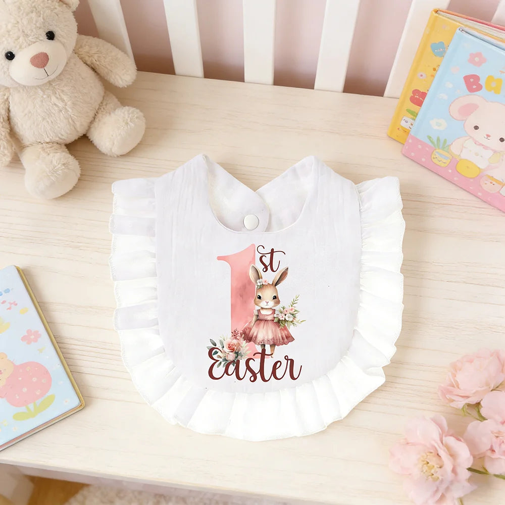 Easter Bunny Baby Bib - Spring Party Newborn 1st Easter
