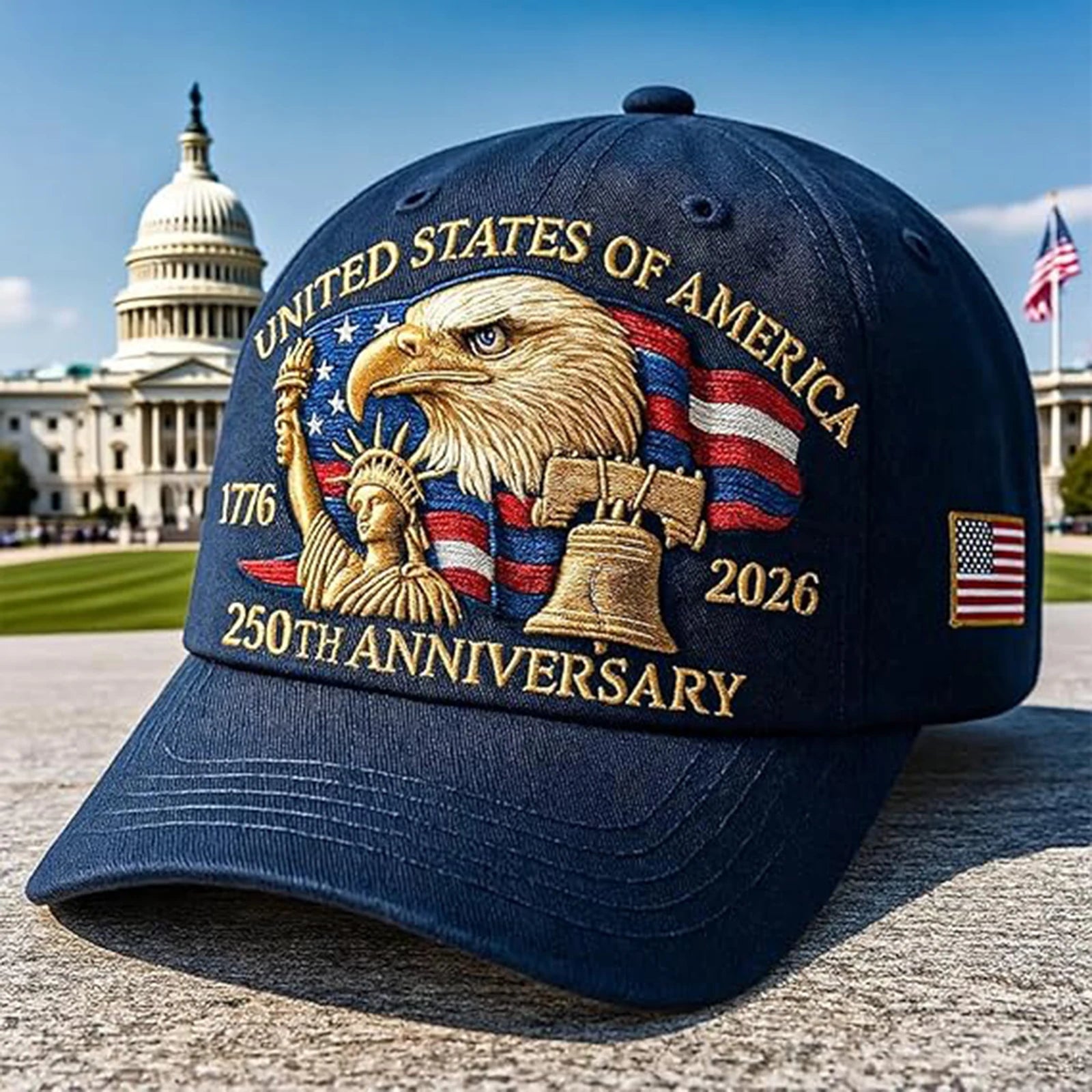 Patriotic Cap - Retro 250th Anniversary USA Hat