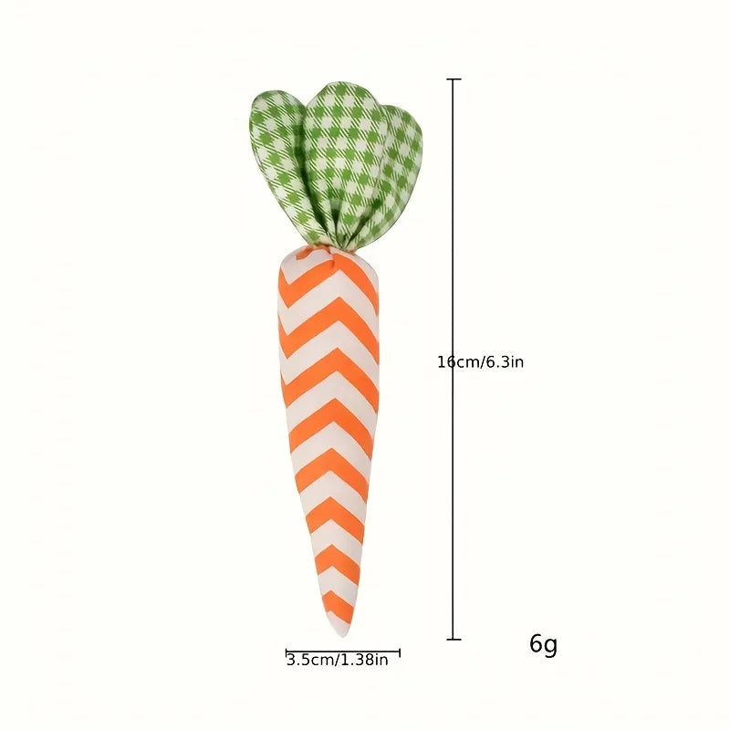 Easter Carrot Decor - Handmade Fabric Ornaments 5pc