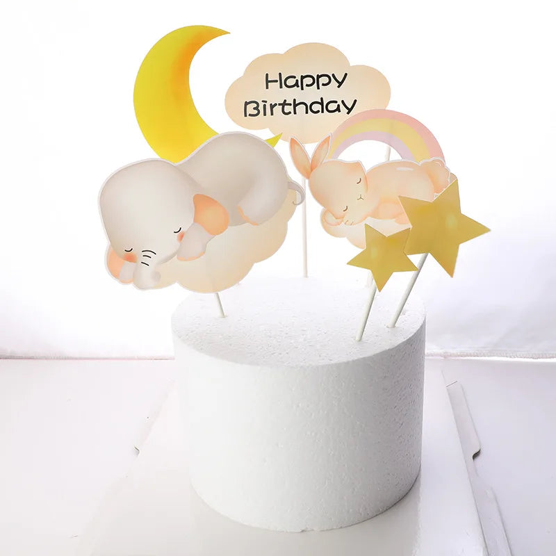 Bunny Cake Topper - Happy Birthday Kid Party Decor