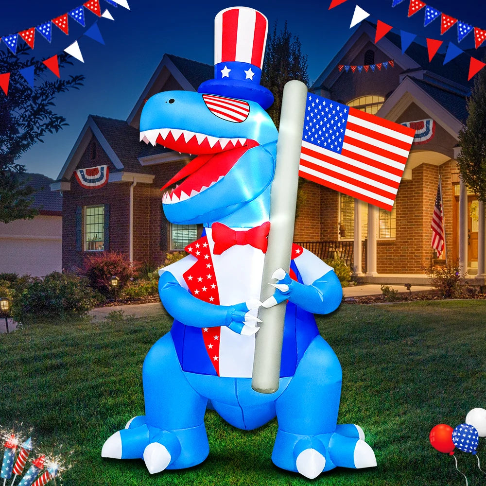 Patriotic Inflatable Plane - American Flag Decor Red White Blue