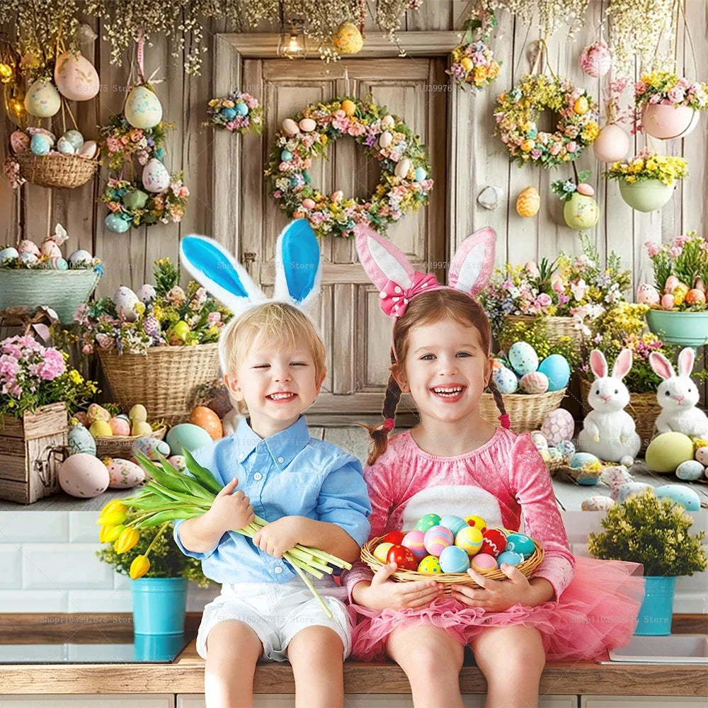 Easter Rabbit Backdrop - Spring Party Decor