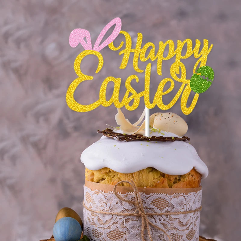Bunny Cake Topper - Happy Birthday Kid Party Decor