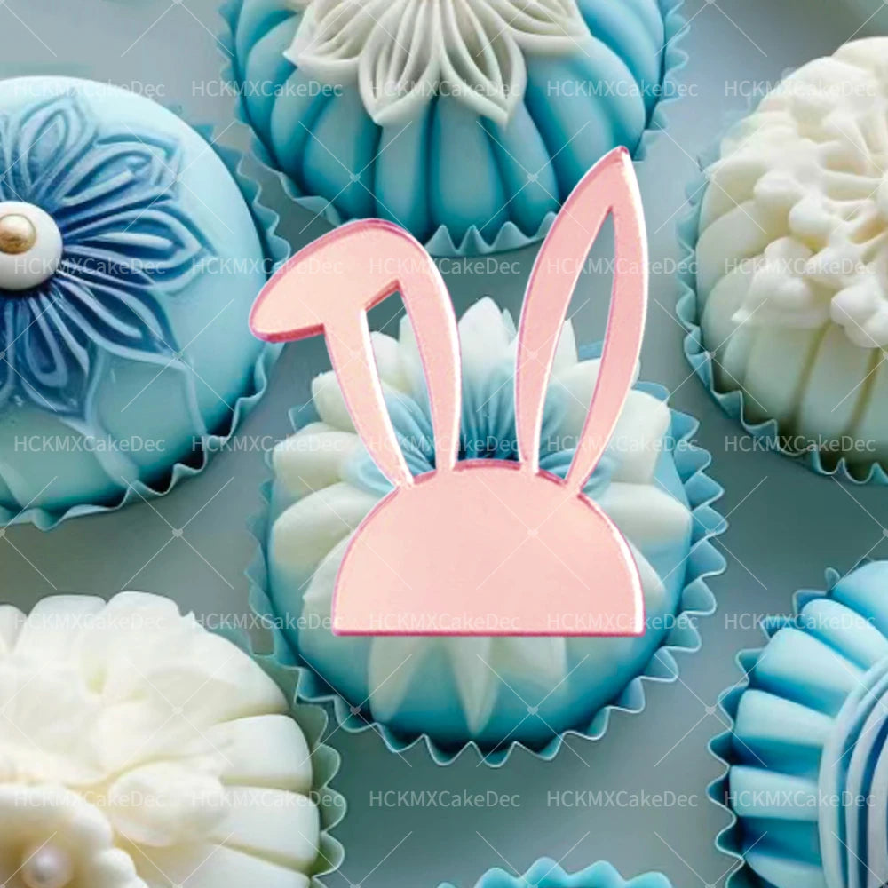 Easter Cupcake Toppers - Rabbit Cake Decor 5pc