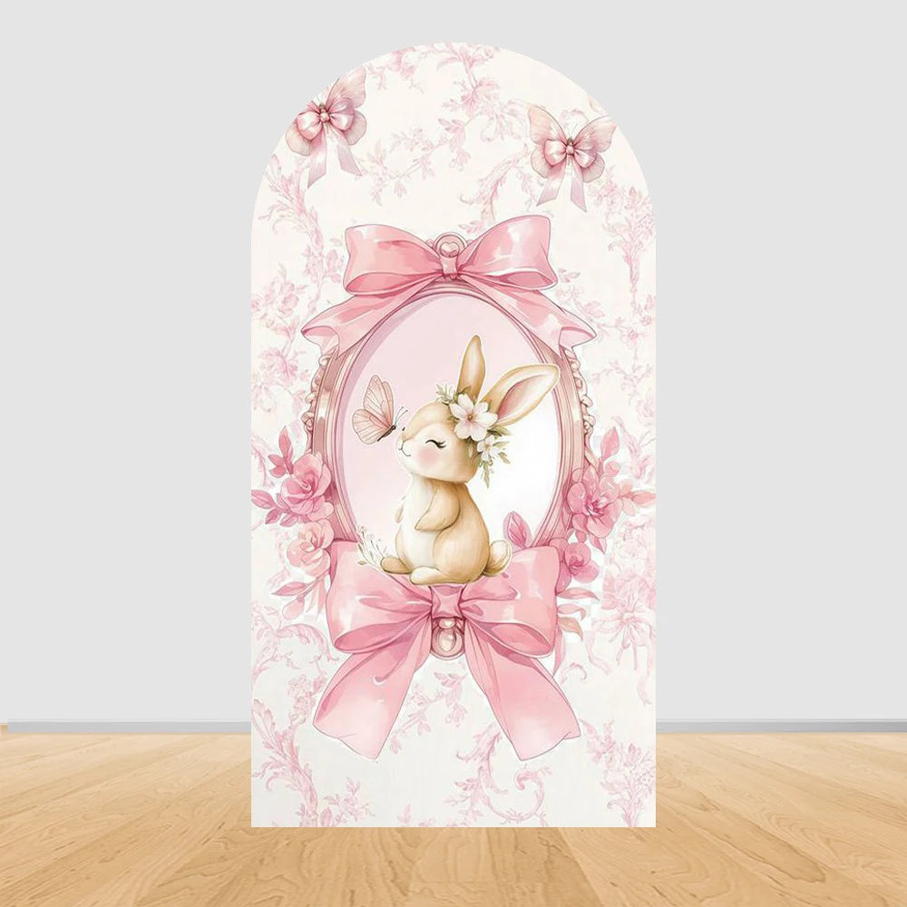 Easter Bunny Birthday Arch Backdrop - Girl Party Decor