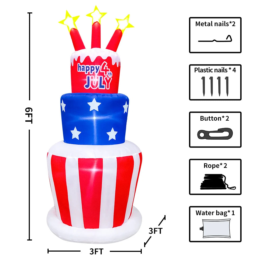 Patriotic Inflatable Plane - American Flag Decor Red White Blue