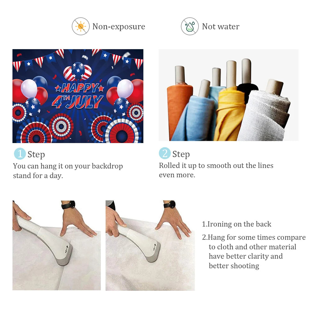 USA Flag Star Balloon Banner - Red White Blue Celebration