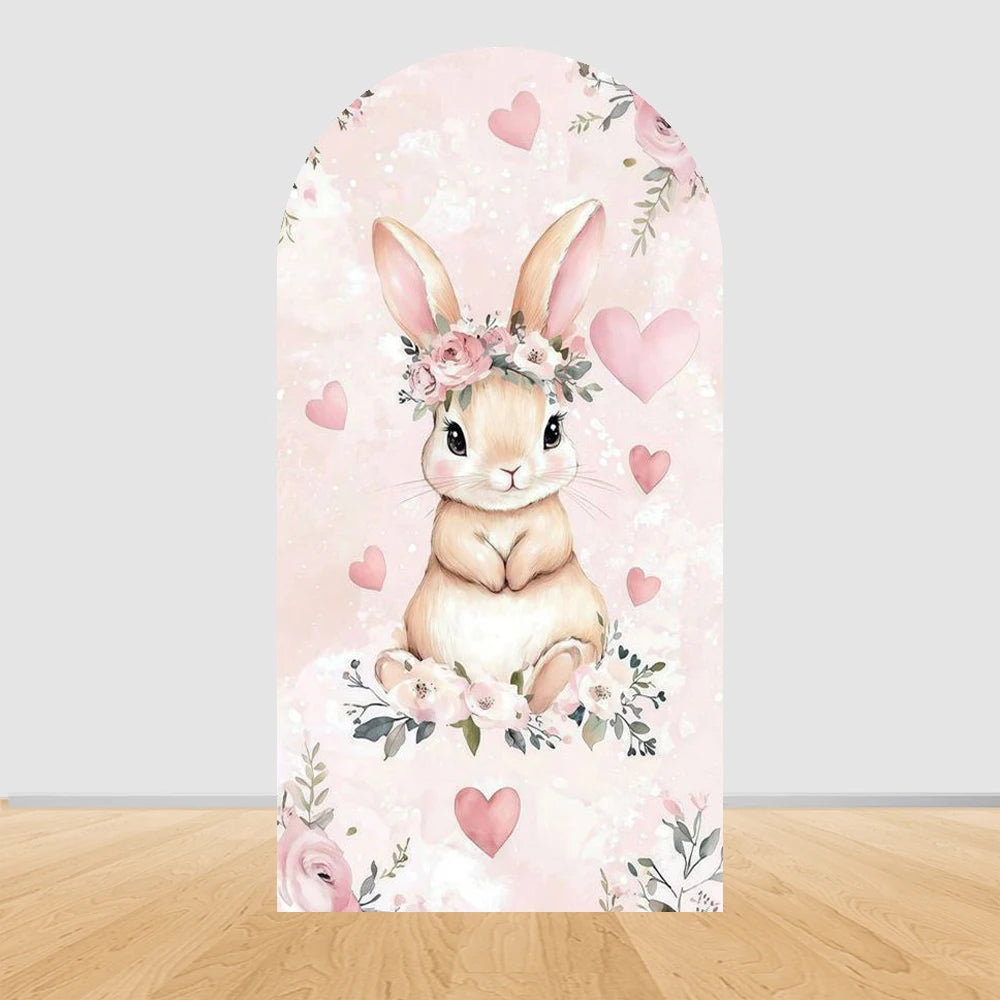 Easter Bunny Birthday Arch Backdrop - Girl Party Decor