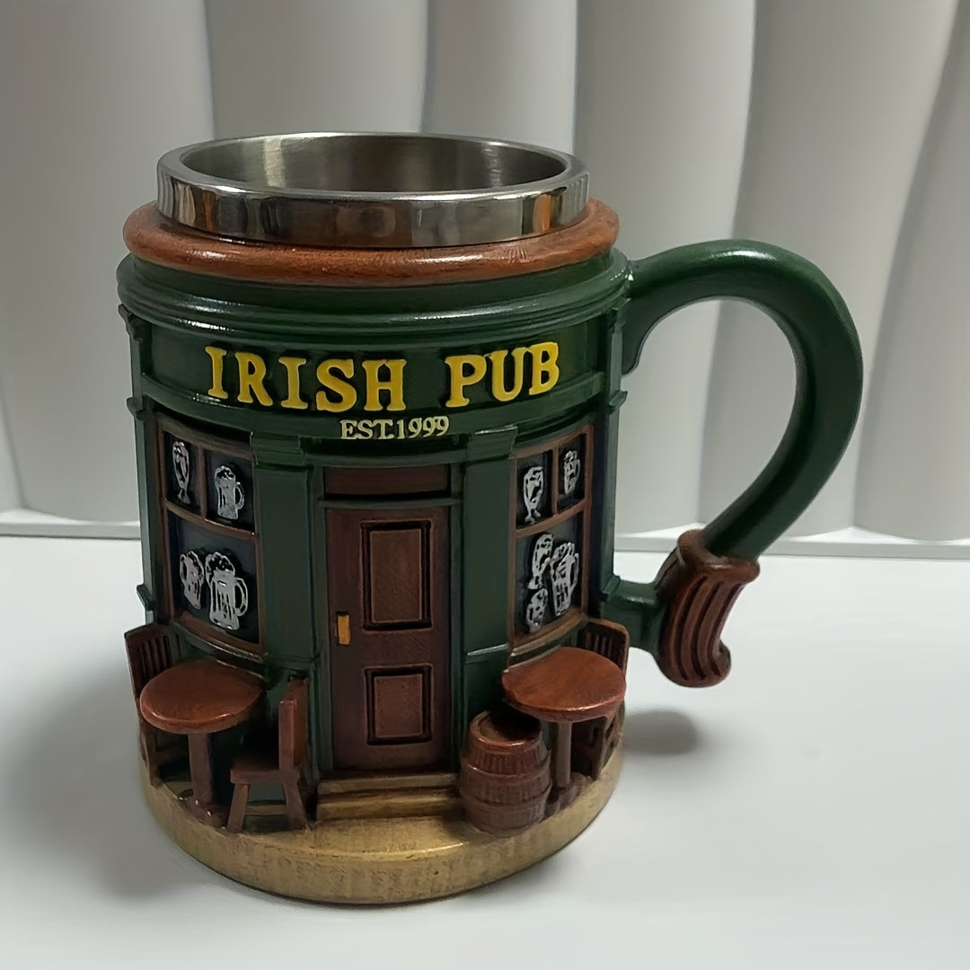 Irish Tree Mug – Stainless Steel & Resin Shamrock Cup