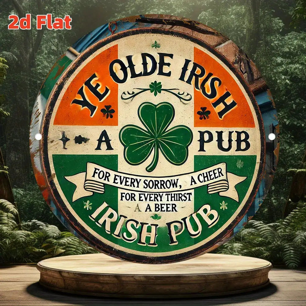 Vintage Irish Pub Metal Tin Sign – Retro Bar Wall Decor