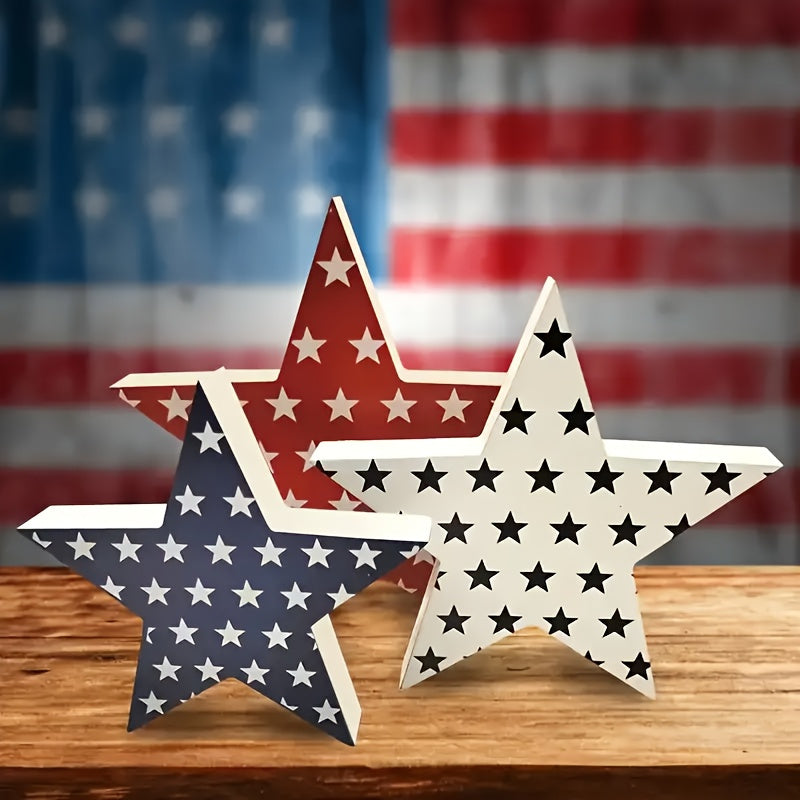 3pcs Patriotic Wooden Table Decorations - Summer Home Décor Set