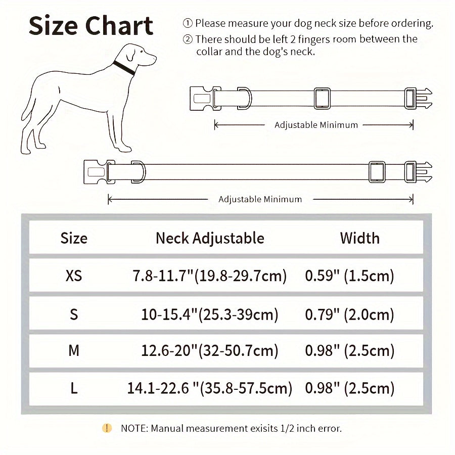 Patriotic Star Pattern Dog Collar - Adjustable Quick Release Buckle