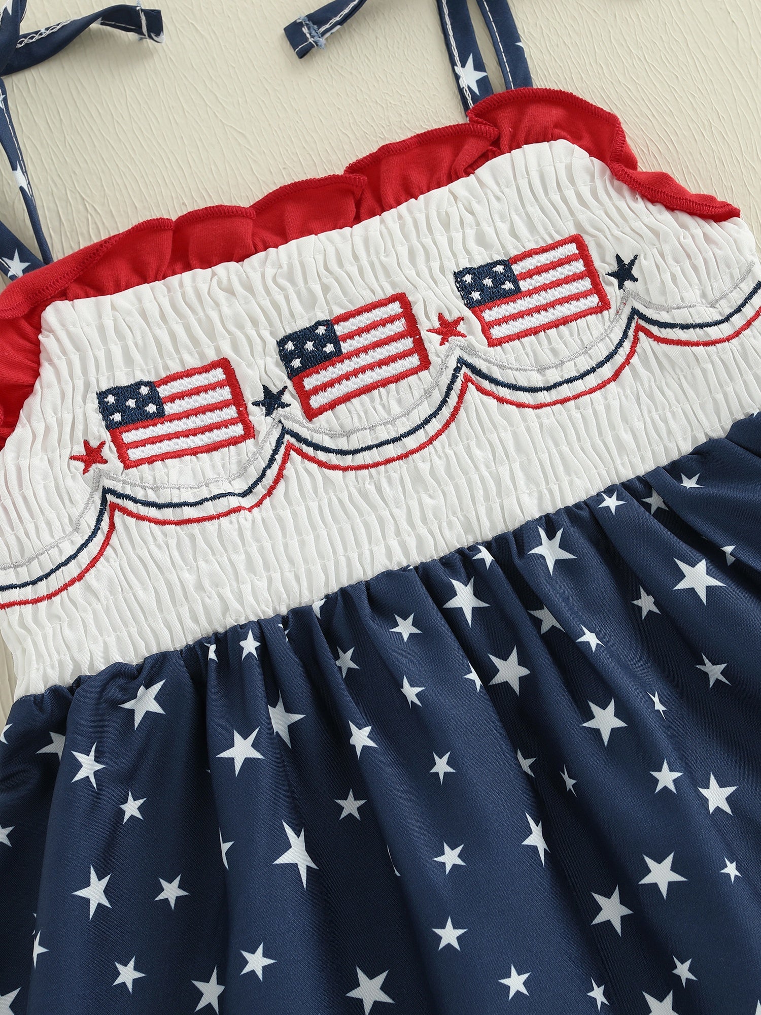 Kids Patriotic Shorts Set - Stars Print American Flag 4th
