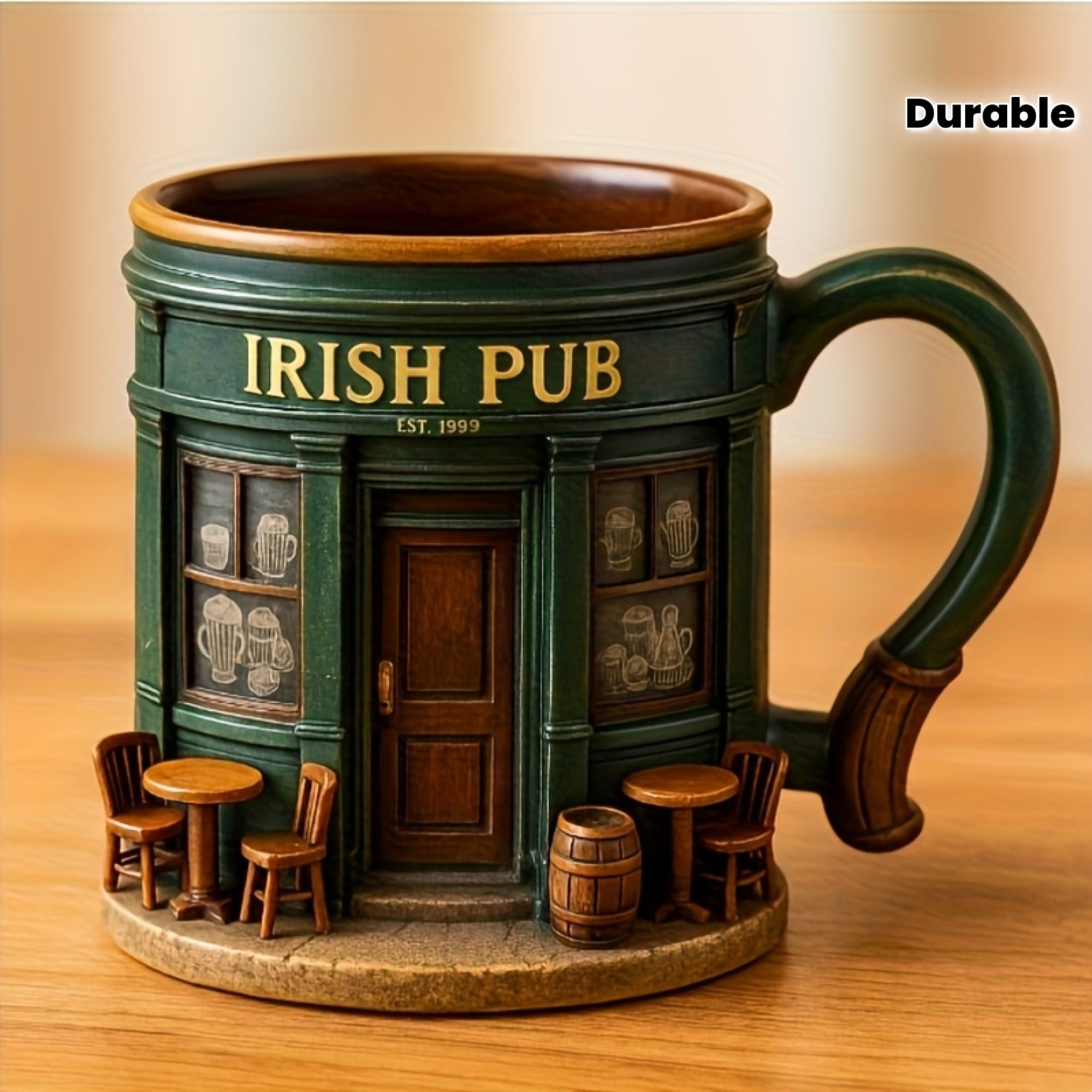 Irish Tree Mug – Stainless Steel & Resin Shamrock Cup