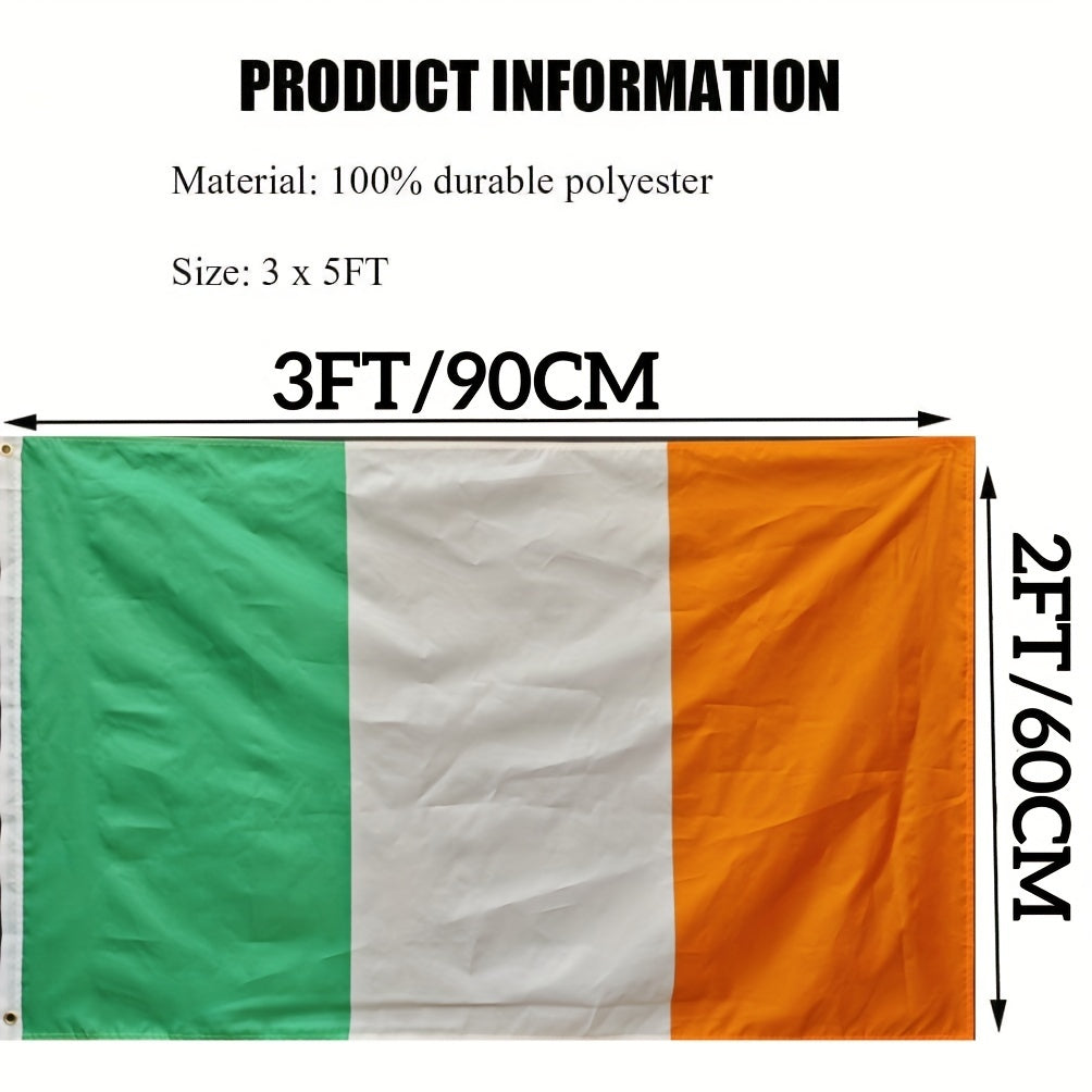 Irish Flag – Fade-Resistant Polyester Outdoor Flag with Brass Grommets