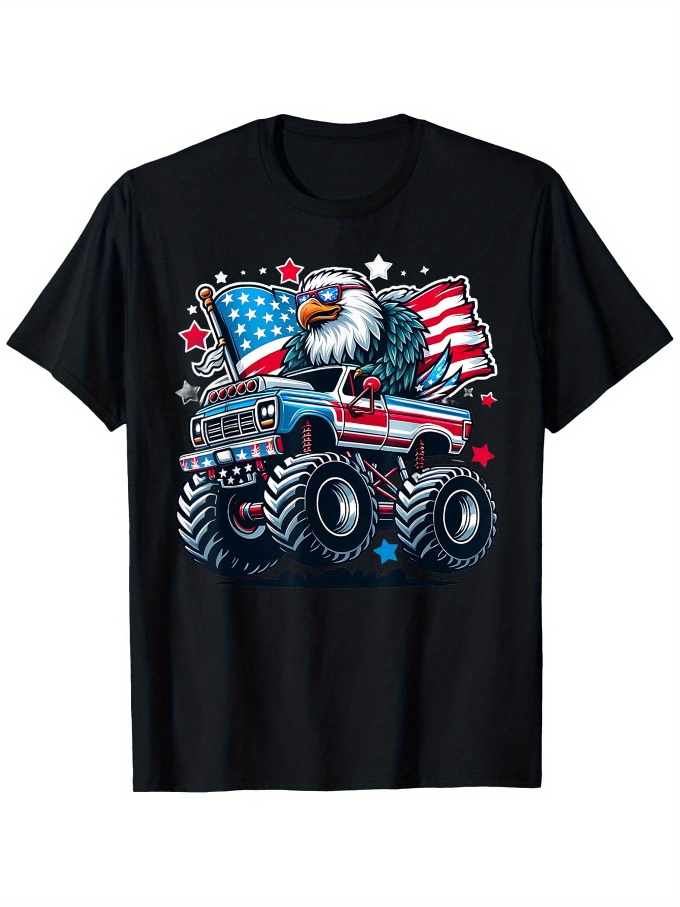 Patriotic Eagle USA Flag T-Shirt - 100% Cotton Heavyweight Unisex