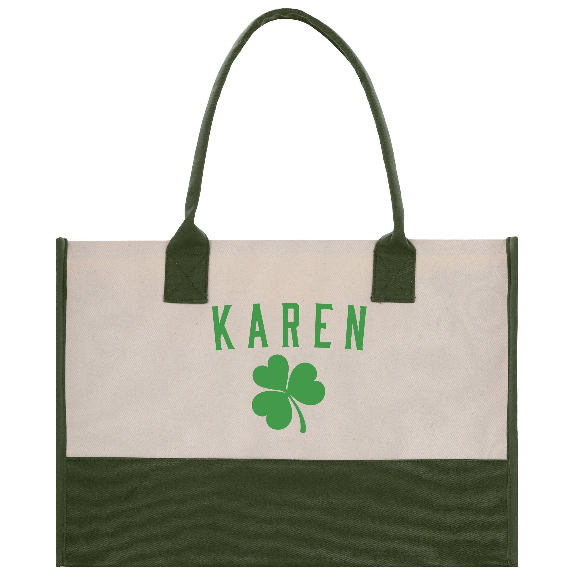 Saint Patrick's Day Personalized Cotton Canvas Tote Bag St Patrick Day Gift Shamrock Bag Lucky St Patrick's Irish Tote Bag Shenanigans Gift